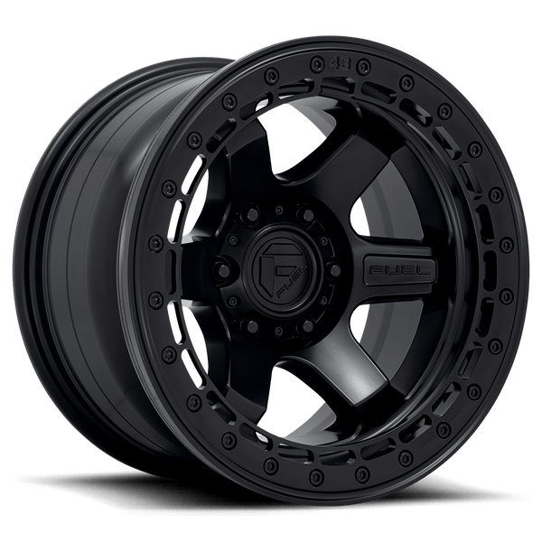 Fuel D122 Block Beadlock Cast Aluminum Wheel - Matte Black With Matte Black Ring