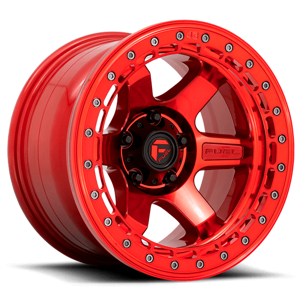 Fuel D123 Block Beadlock Cast Aluminum Wheel - Candy Red With Candy Red Ring