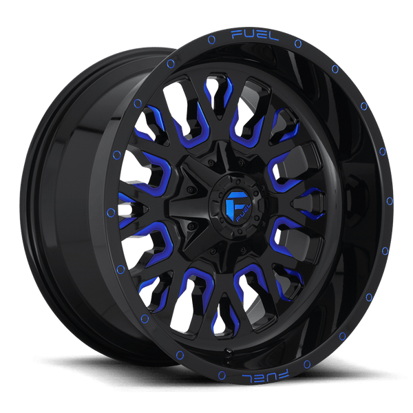 Fuel D645 Stroke Cast Aluminum Wheel - Gloss Black Blue Tinted Clear