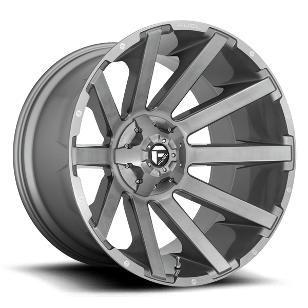 Fuel D714 Contra Platinum Cast Aluminum Wheel - Brushed Gunmetal Tinted Clear