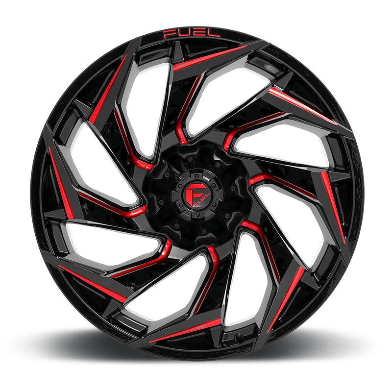 Fuel D755 Reaction Cast Aluminum Wheel - Gloss Black Milled With Red Tint
