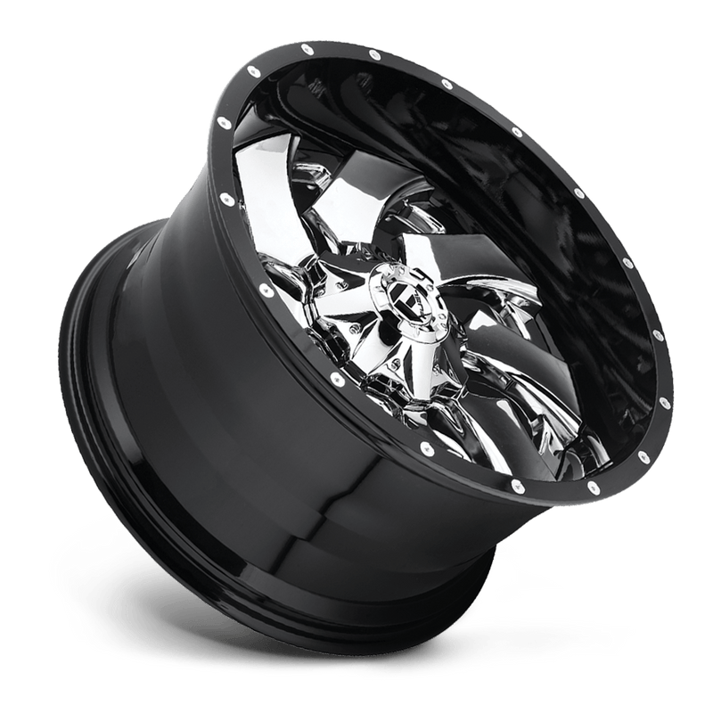Fuel 2PC D240 Cleaver Cast Aluminum Wheel - Chrome Plated With Gloss Black Lip