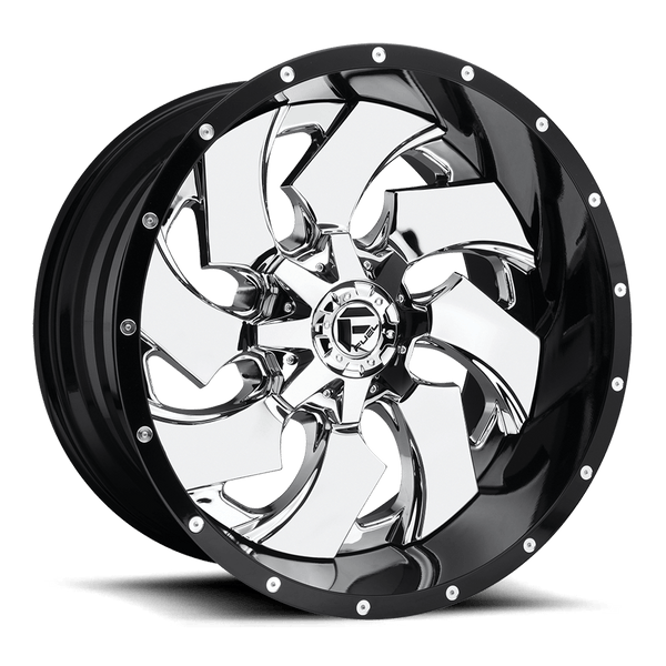 Fuel 2PC D240 Cleaver Cast Aluminum Wheel - Chrome Plated With Gloss Black Lip