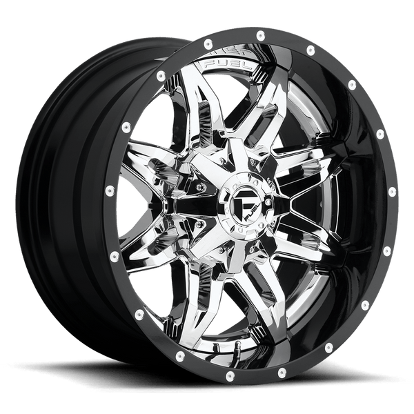 Fuel 2PC D266 Lethal Cast Aluminum Wheel - Chrome Plated With Gloss Black Lip