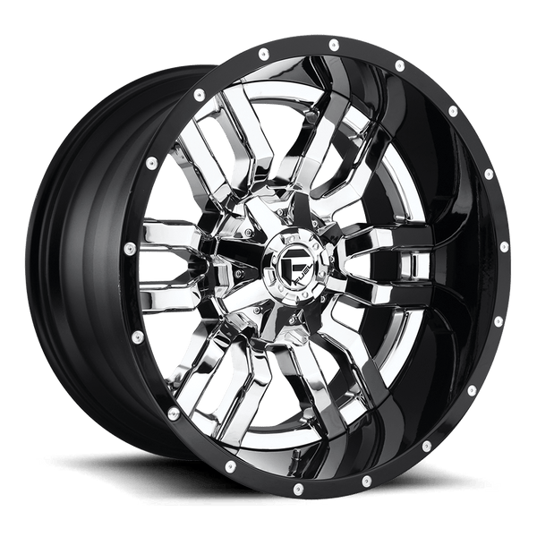 Fuel 2PC D270 Sledge Cast Aluminum Wheel - Chrome Plated With Gloss Black Lip