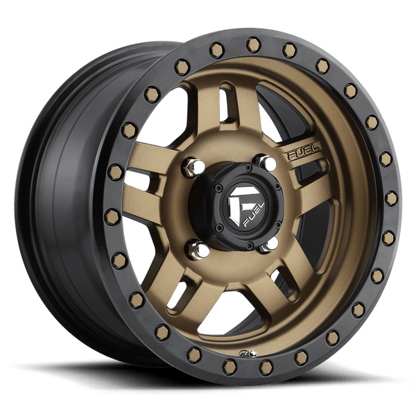 Fuel UTV D583 Anza 4+3 Cast Aluminum Wheel - Matte Bronze With Black Bead Ring