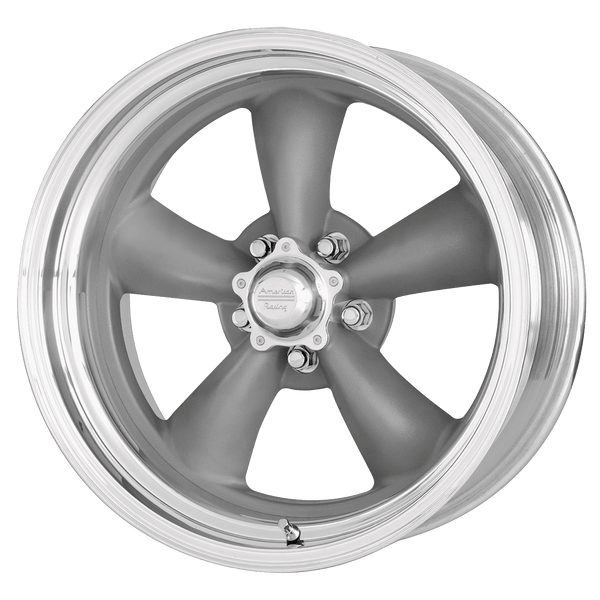 American Racing Vintage VN215 Classic TORQ Thrust II Cast Aluminum Wheel - Mag Gray With Machined Lip