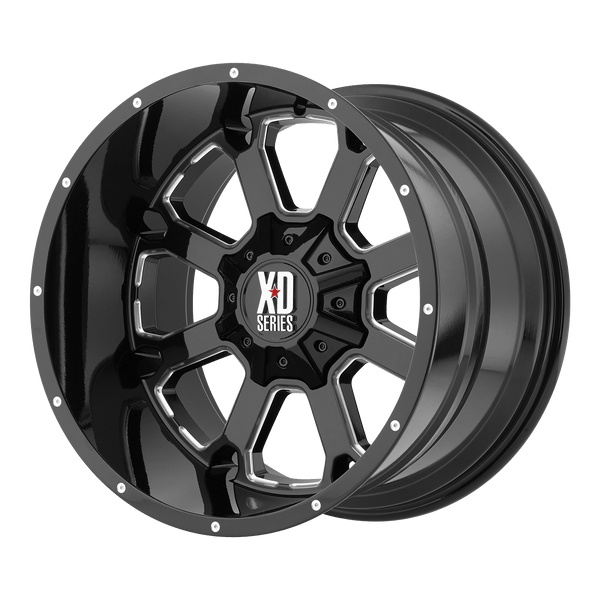 XD825 Buck 25 Cast Aluminum Wheel - Gloss Black Milled
